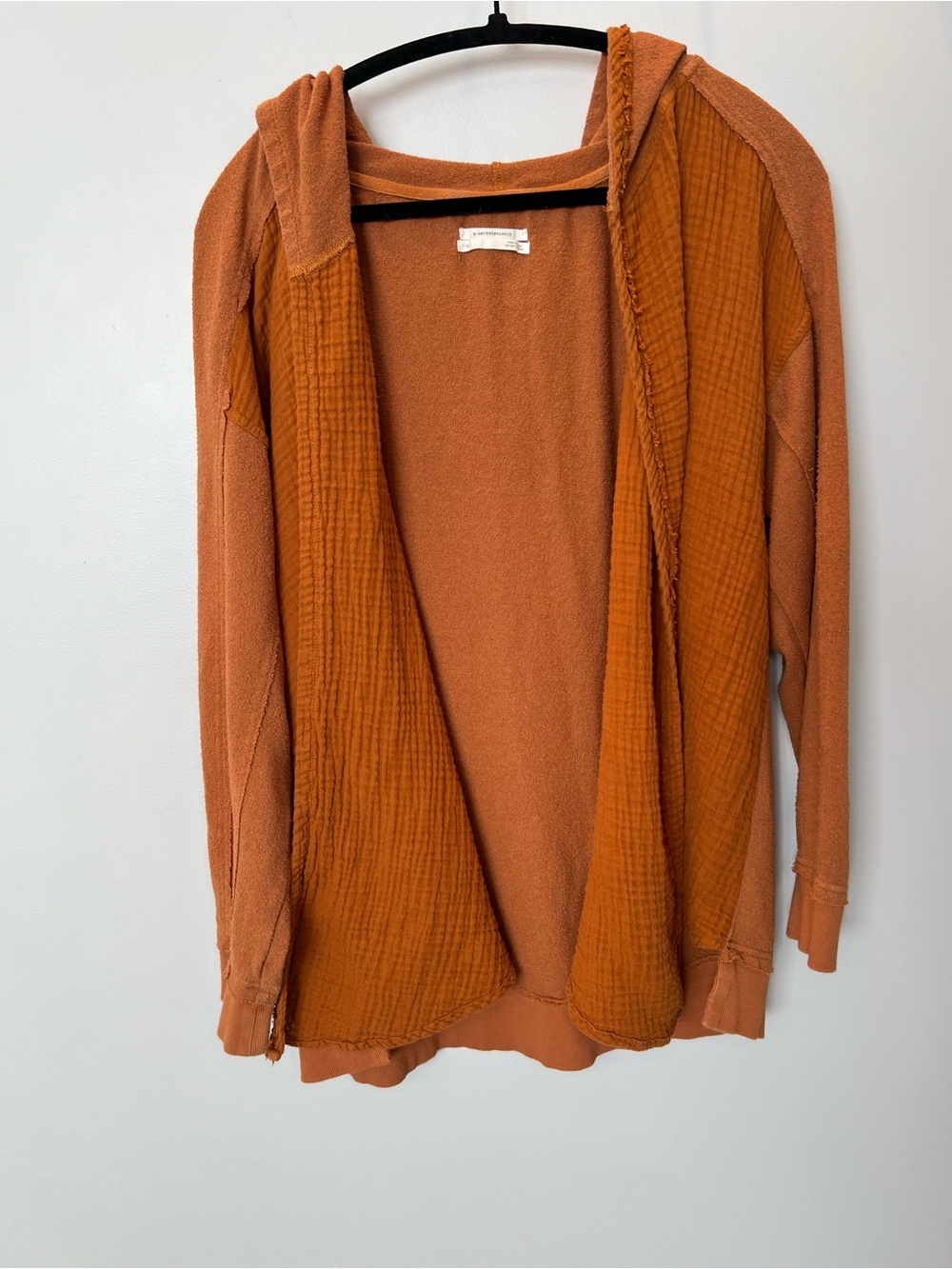 Anthropologie- Mixed-Media Hooded Cardigan
- Rust Orange